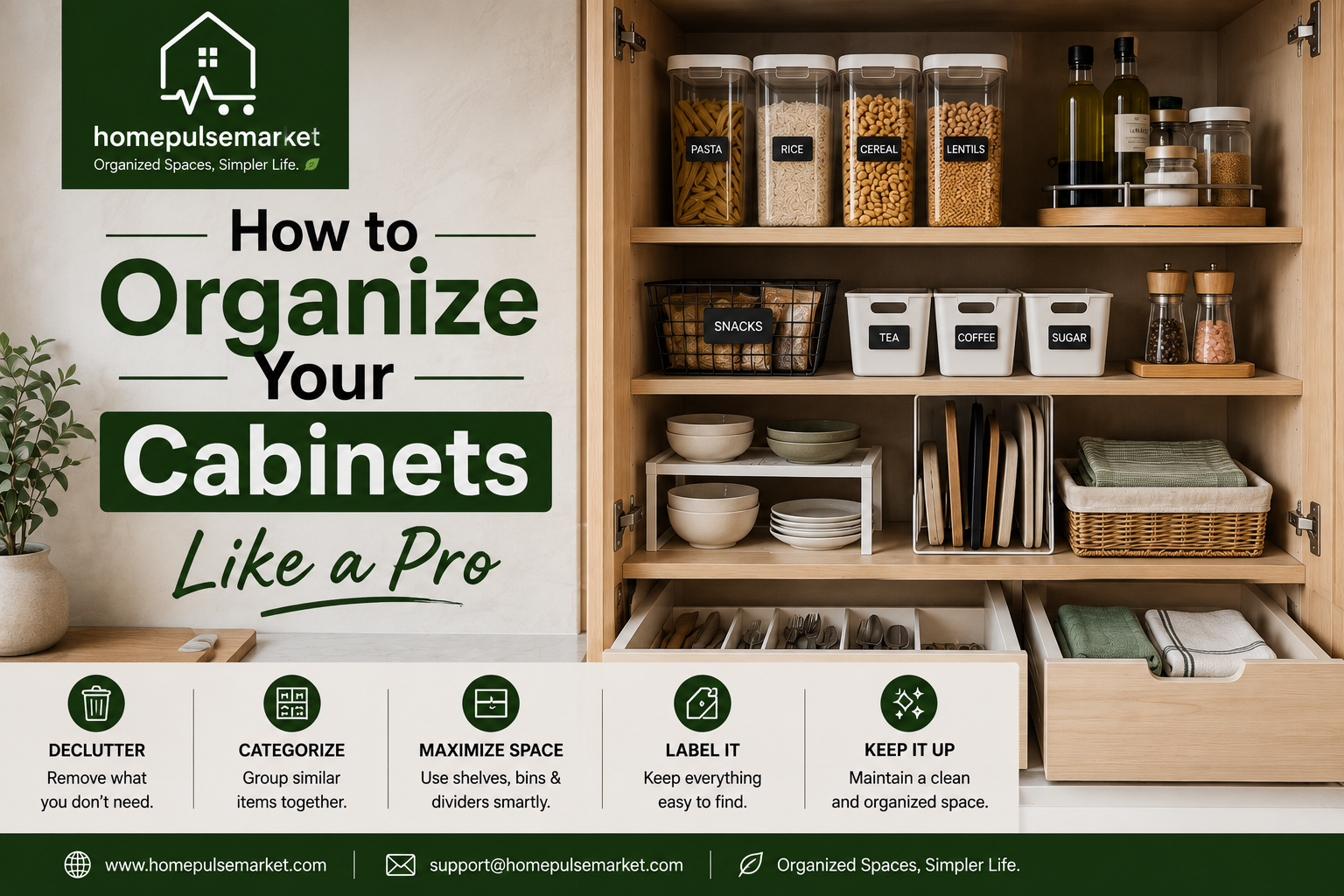 How to Organize Your Cabinets Like a Pro