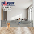 120in Retractable Baby Gate Punch-free 34inch Tall Metal Pets Stair Gate Fence - Safety Gate
