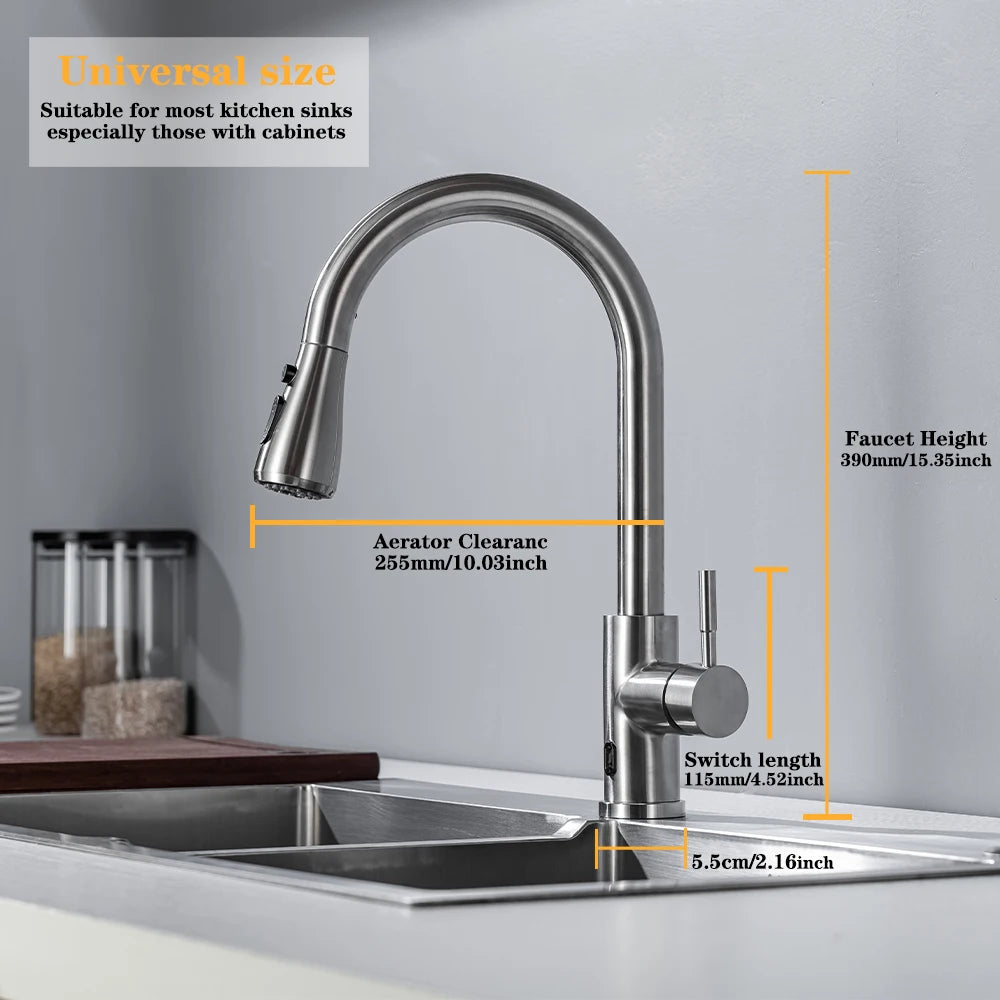 Smart Touchless Kitchen Faucets Crane For Sensor Kitchen Water Tap Sink Mixer Rotate - Kitchen Faucet - view 5