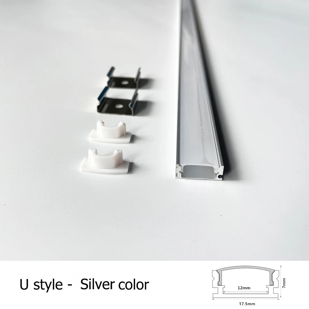 2-35Pcs/lot LED Aluminum profile 0.5m/pcs U/V/W shape Corner for 5050 2835 LED Strip Bar - LED Strip Light - view 8