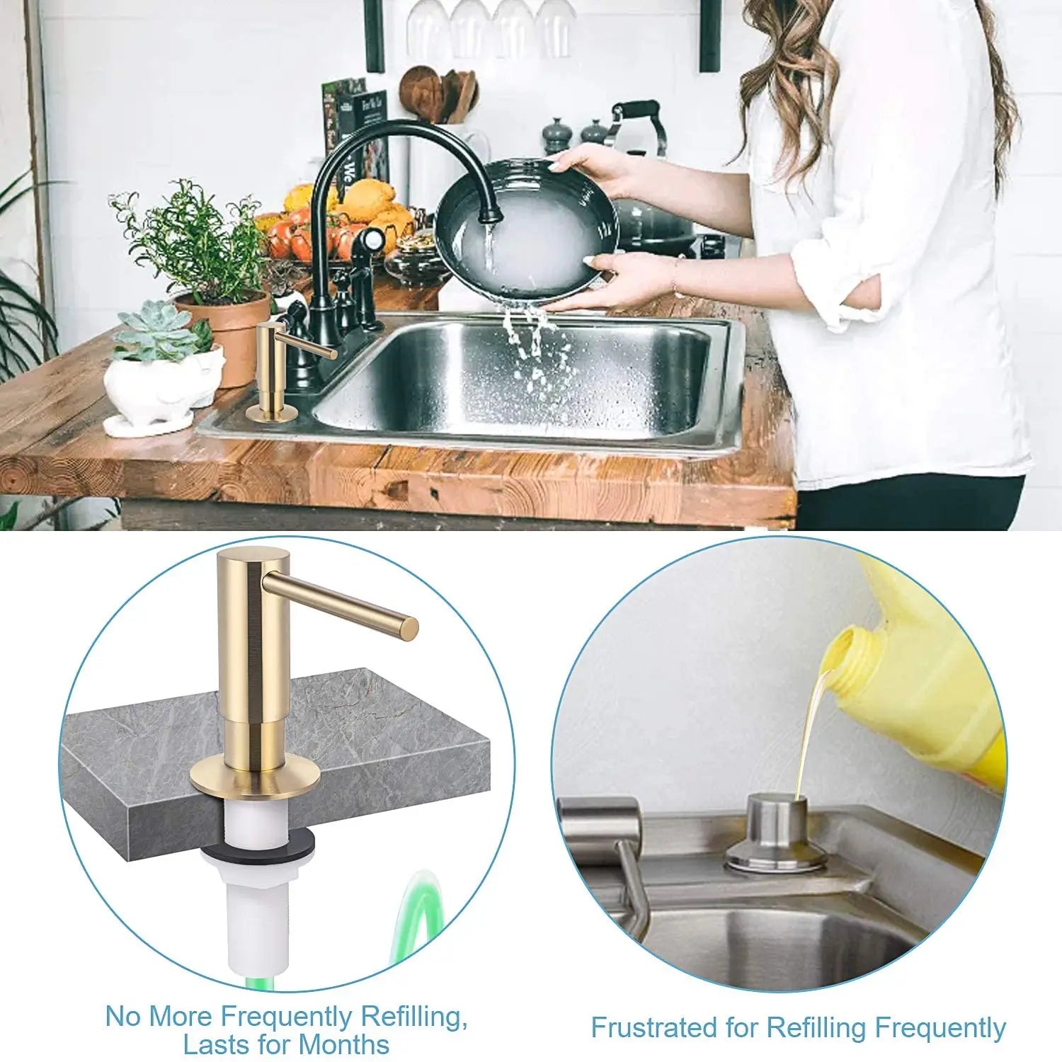 Samodra Brass Liquid Soap Dispenser Extension Tube Kit For Kitchen Accessories - Home Improvement - view 6
