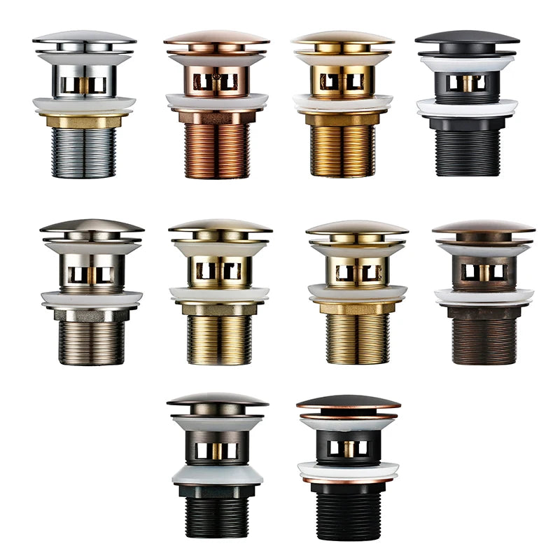 Pop up Drain Button Bathroom Sink Plug Black Gold Rose Siphon Waste Stopper Wash - Home Improvement - view 4