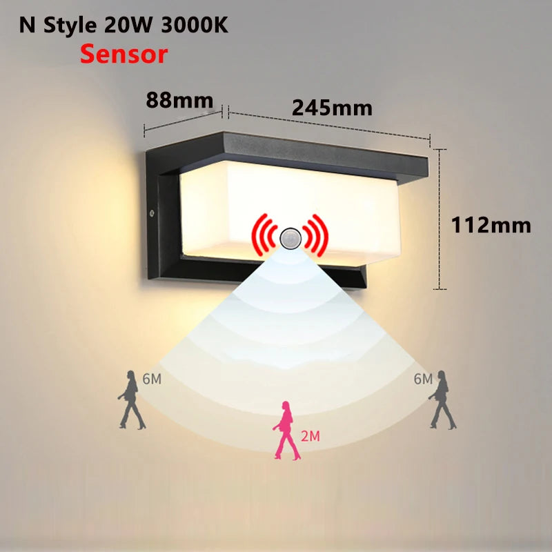 Led Outdoor Wall Light Waterproof IP65 Motion Sensor Outdoor Lighting Porch Lights - Wall Light - view 7