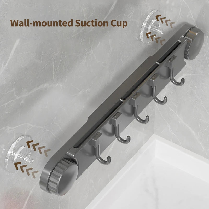 Household Kitchen Plastic Suction Cup Hook Storage Rack Wall Hanging Space Saving - Storage Shelf - view 3