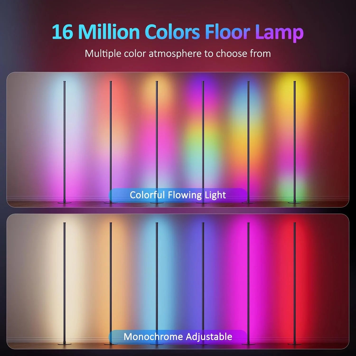 Corner Floor Lamp RGB IC Light with APP and Remote Control LED Floor Ambient - Lighting - view 2