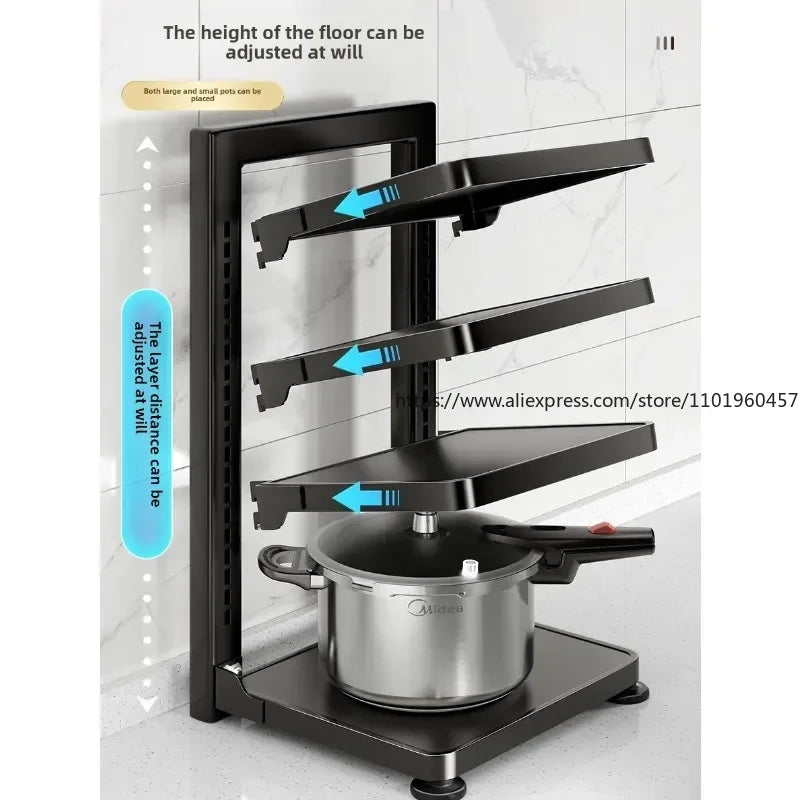 Kitchen Storage Rack Household Multi-layer Kitchen Sink Layered Pot Storage Rack - Storage Shelf - view 2