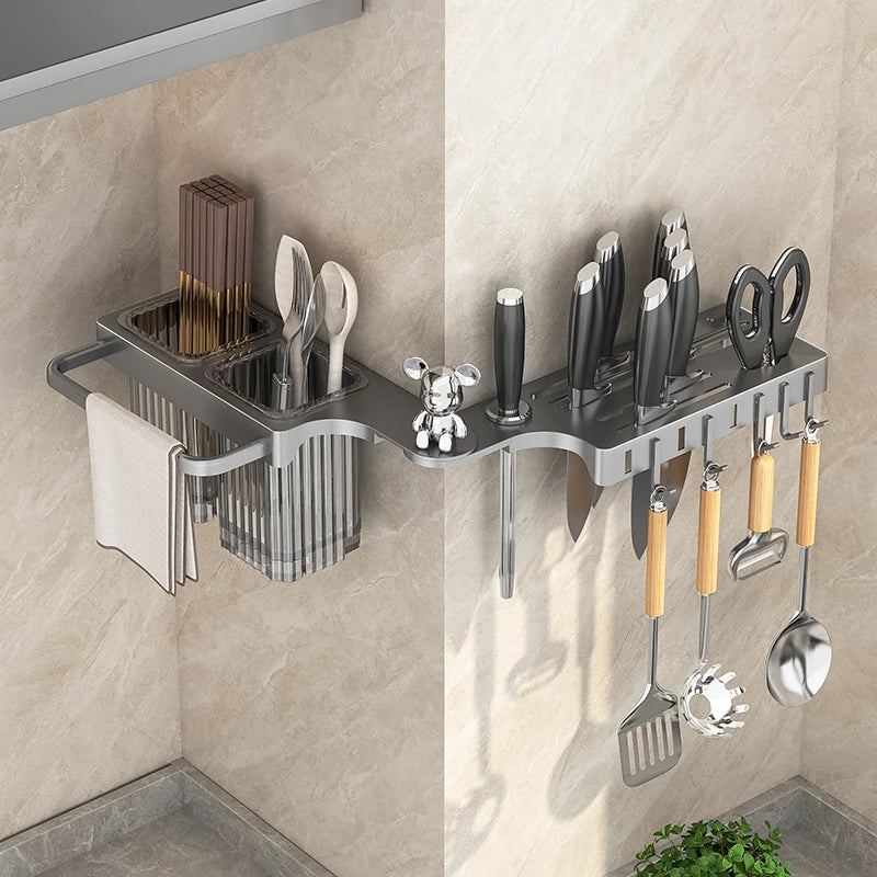 Knife rack, storage shelf, kitchen wall-mounted multifunctional knife rack, chopstick - Storage Shelf - view 5