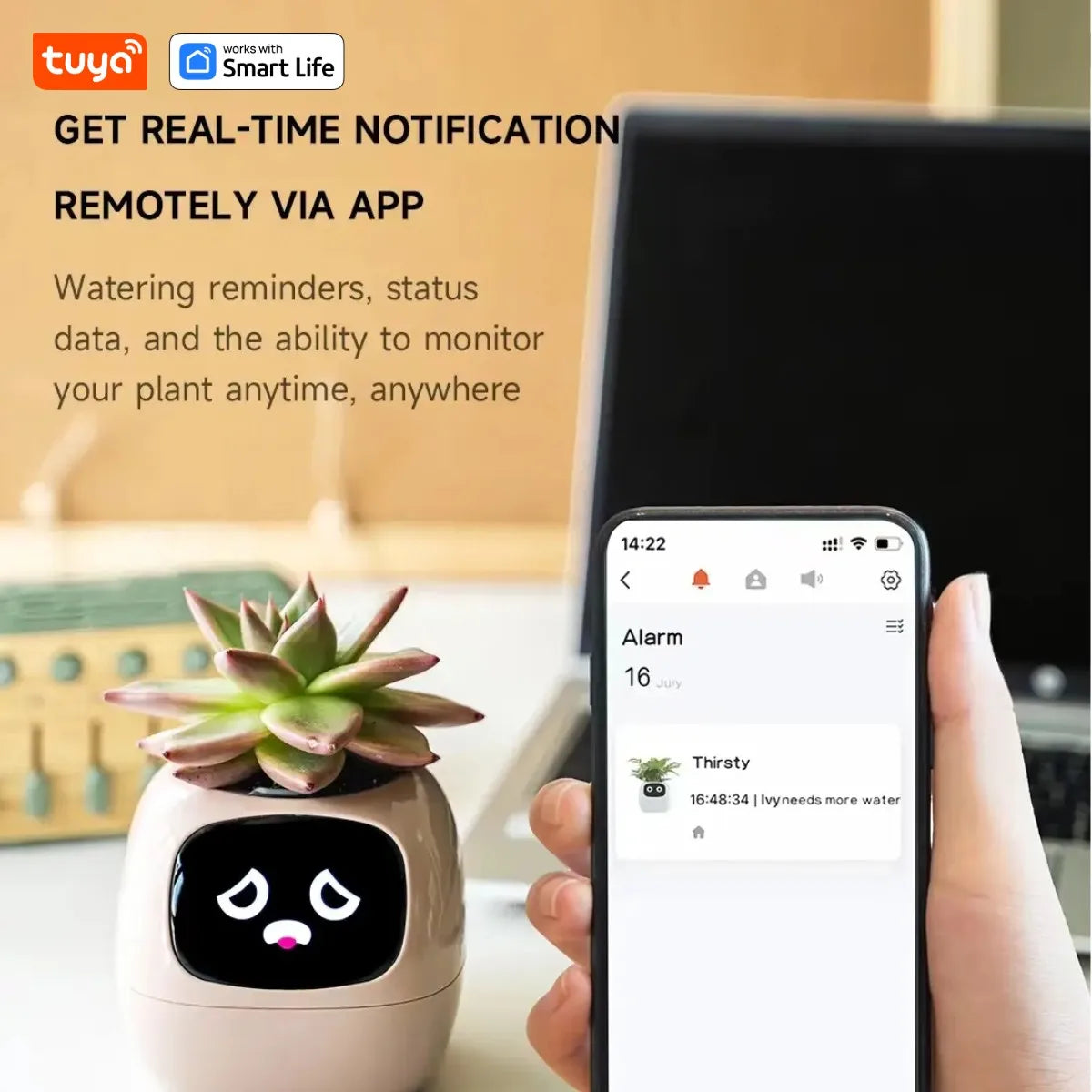 Gen1 Tuya Ivy Smart Planter, Endless Fun Over 49 Rich Expressions, 7 smart sensors, AI - Home Improvement - view 3