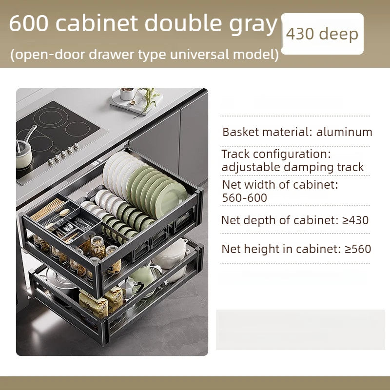 Pull Out Kitchen Cabinets Sliding Baskets Aluminum Large Organizer Rack for Closet - Cabinet Organizer - view 7