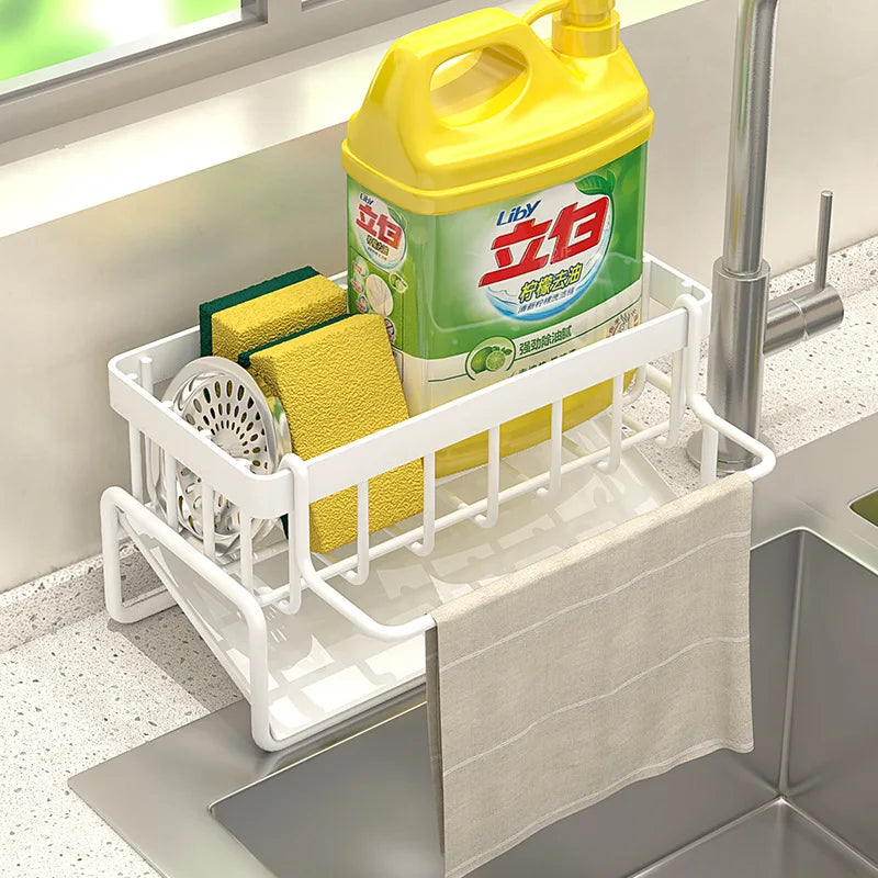 Kitchen Stainless Steel Sink Drain Rack Sponge Storage Faucet Holder Soap Drainer - Kitchen Faucet - view 5