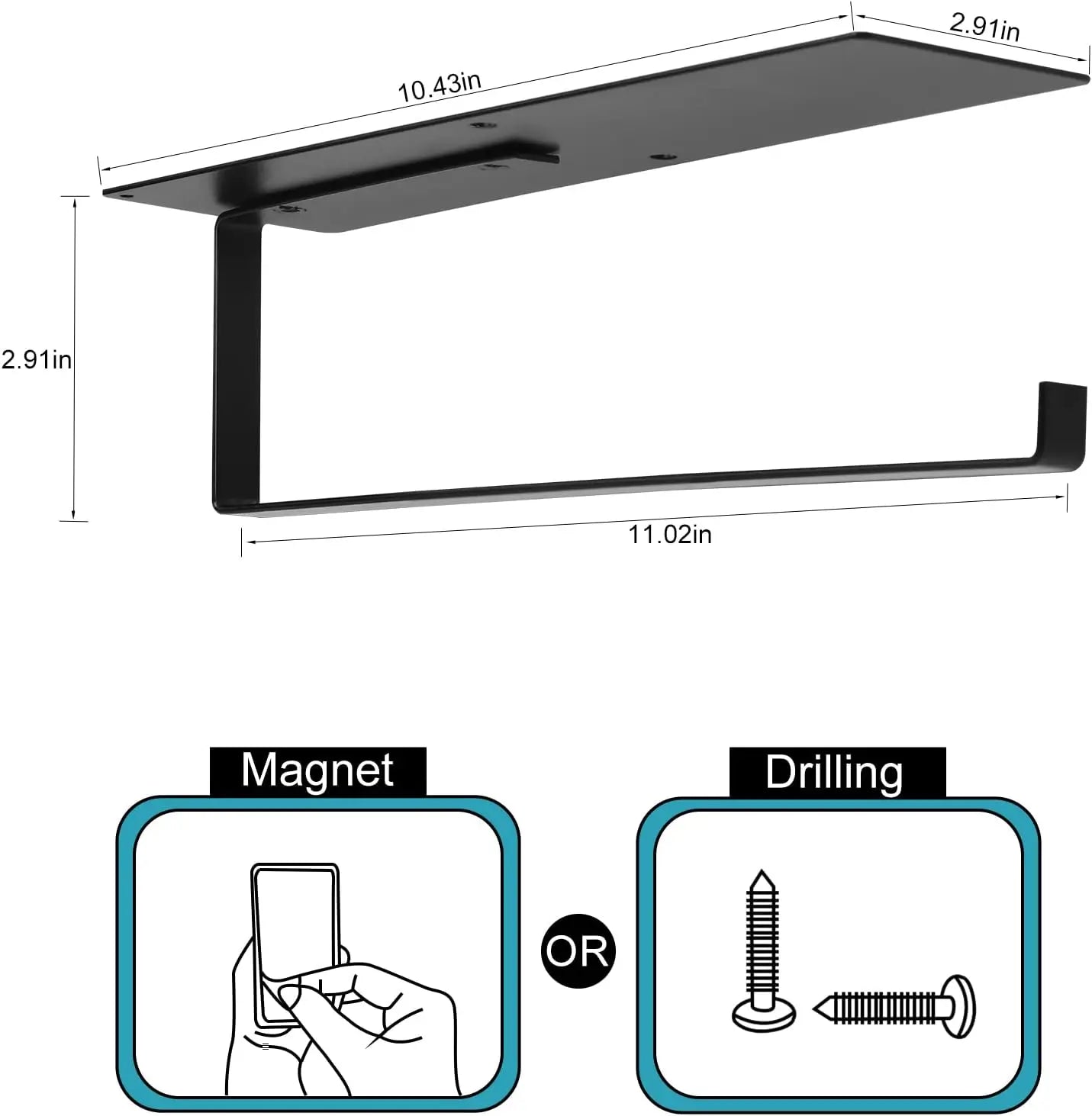 2-piece set of magnetic tissue holder, magnetic and drilled tissue holder wall - Organizer - view 8
