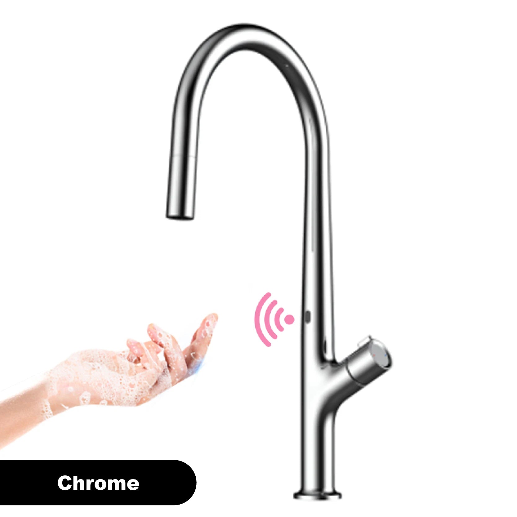 Modern style gun gray pull-out kitchen faucet with 1 handle for hot&cold water intelligent - Kitchen Faucet - view 8