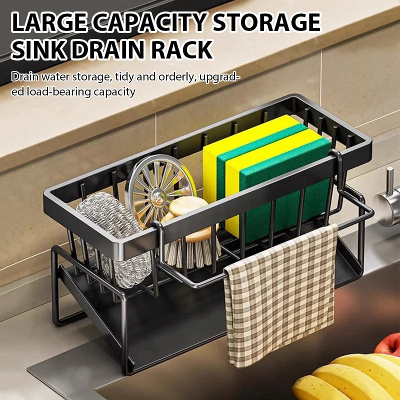 Kitchen Sink Drain Rack Organizer Plastic Desktop Self-draining Sink Shelf Soap Sponge - Cabinet Organizer - view 2