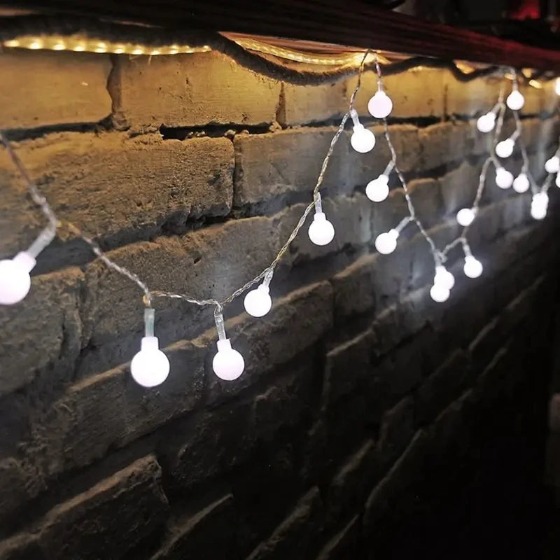 10M Ball LED String Lights Outdoor Ball Chain Lights Garland Lights Bulb Fairy Lights - Lighting - view 7