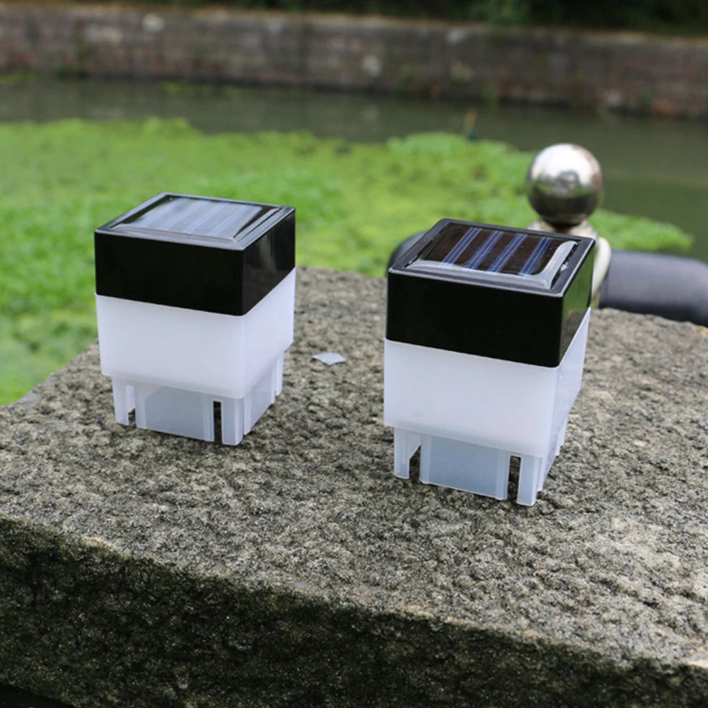 Solar Post Light Modern Fence Deck Lamp Auto On/Off Outdoor Pillar Light Square - Solar Light