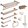 Brushed Rose Gold Accessories Set Toilet Brush Holder Toilet Paper Holder Towel Bar Rail - Organizer
