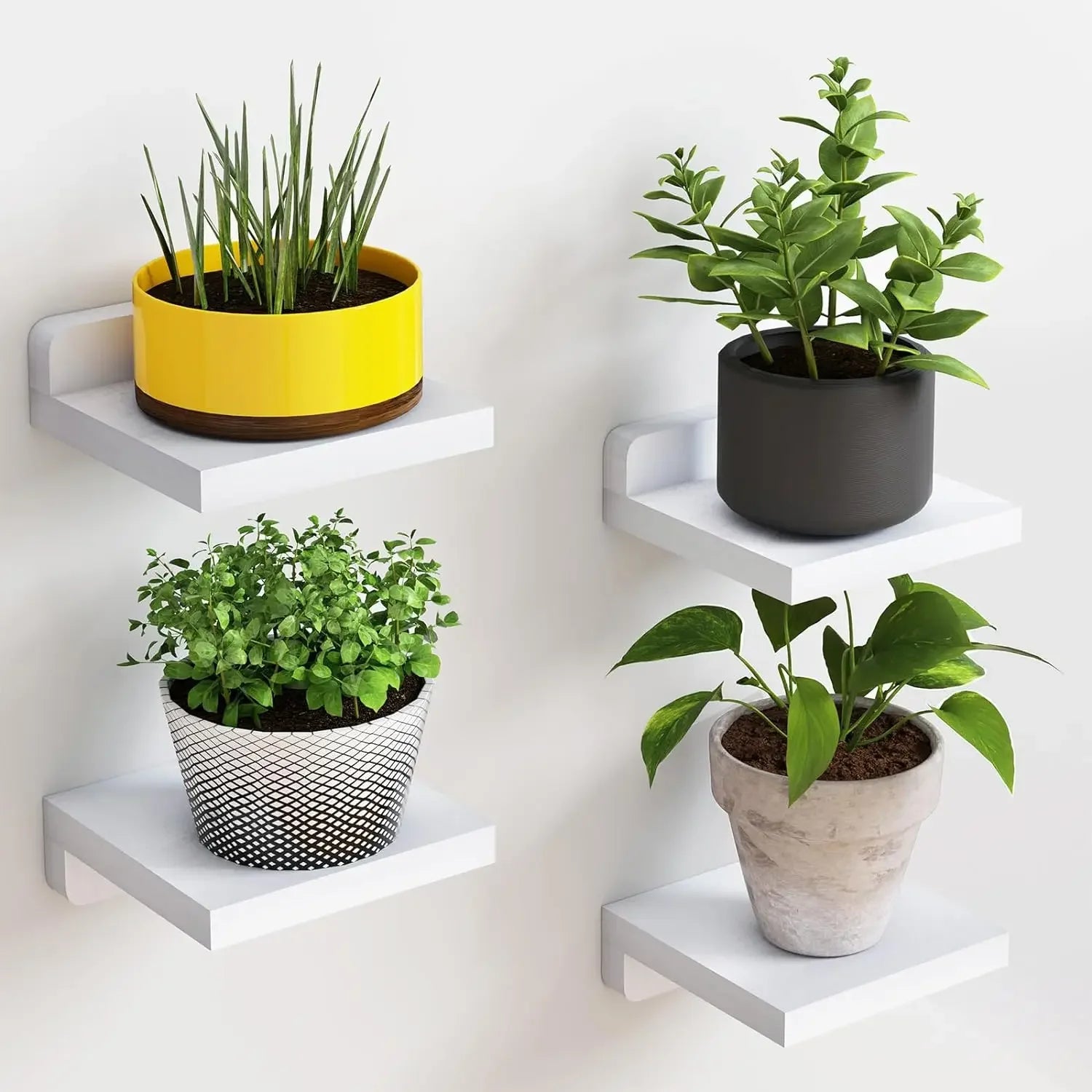 4Pack Small Floating Shelves for Wall, Wood Shelf 5 Inch Display Ledges Room Decor - Storage Shelf - view 7