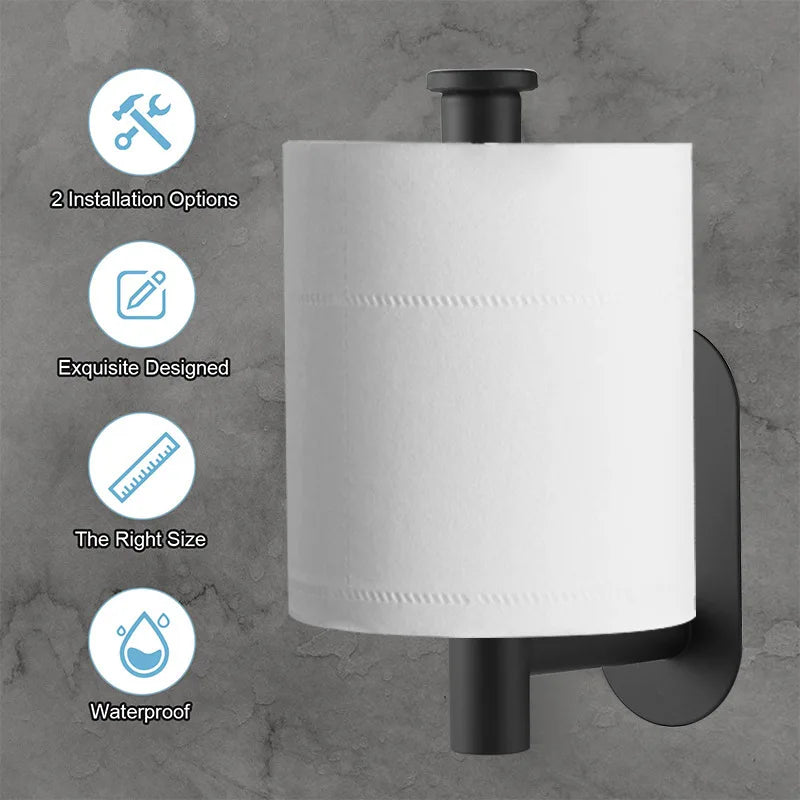 Adhesive Toilet Paper Holder Stainless Steel Tissue Hanger Waterproof Toilet Paper - Organizer - view 4