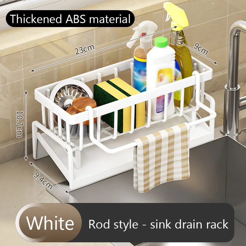 Kitchen Sink Drain Rack Organizer Plastic Desktop Self-draining Sink Shelf Soap Sponge - Cabinet Organizer - view 8