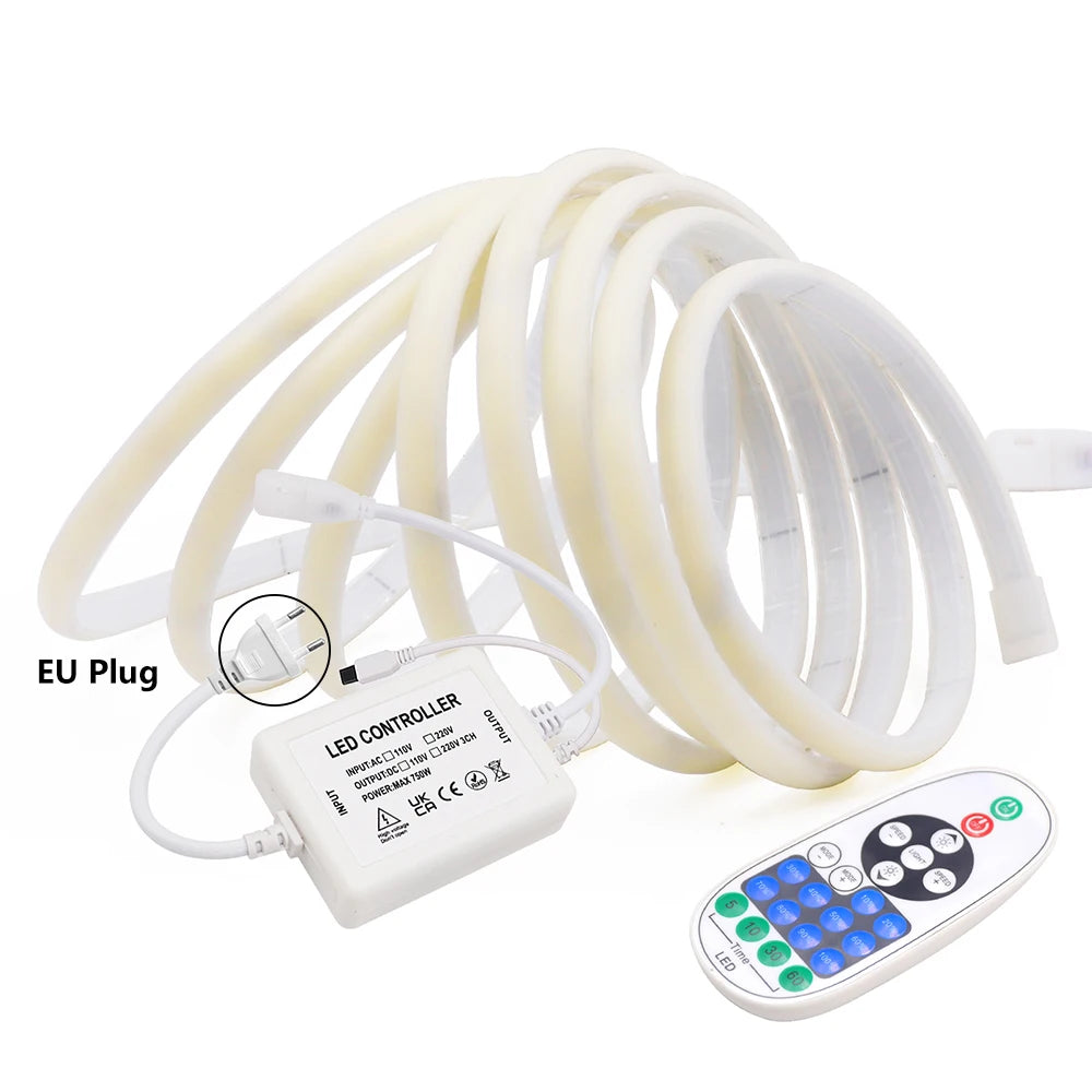 Dimmable 220V COB Neon LED Strip Light 23Key IR Remote Control EU UK AU - LED Strip Light - view 7