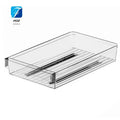 A55F-Retractable Drawer Transparent Sliding Rail Rack Kitchen Storage Box Movable - Cabinet Organizer