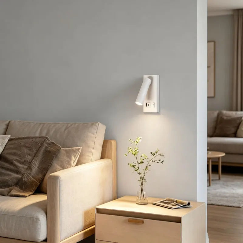 Bedhead Reading Light USB+Type-C Charging Surface mounted Multi functional Rotating - Home Improvement