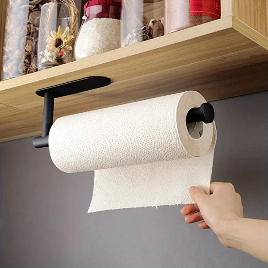 Wall Mounted Kitchen Racks Storage Stainless Steel Paper Towel Holder Self-Adhesive - Storage Shelf - view 2