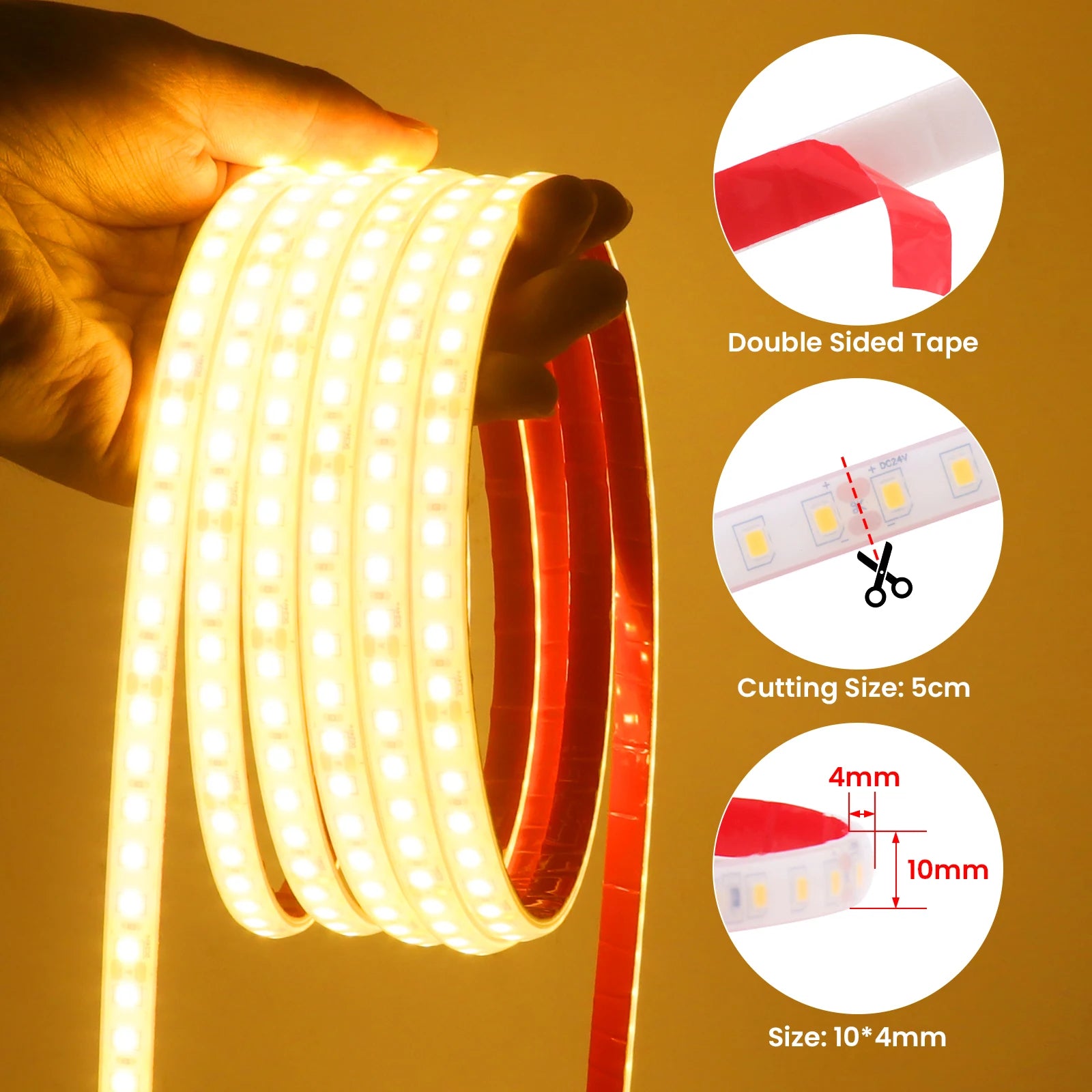 24V Solar Led Strip Light 2835 120LEDs/m Outdoor IP68 Waterproof Red Green Blue Pink - LED Strip Light - view 4