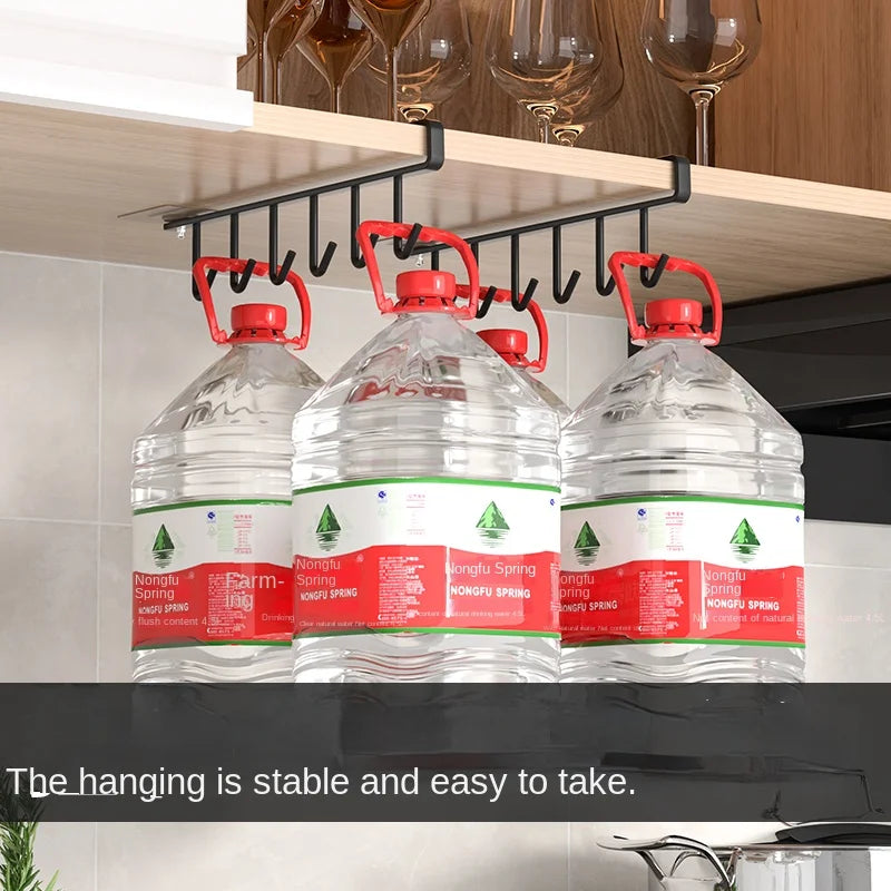 1Pc Black Kitchen Hanger Hook With No Marks Or Nails For Storing Pots Shovels - Organizer - view 4
