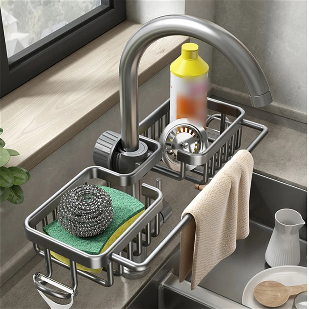 Kitchen Supplies Storage Rack Non Perforated Dishwashing Supplies Sponge Bidirectional - Storage Shelf