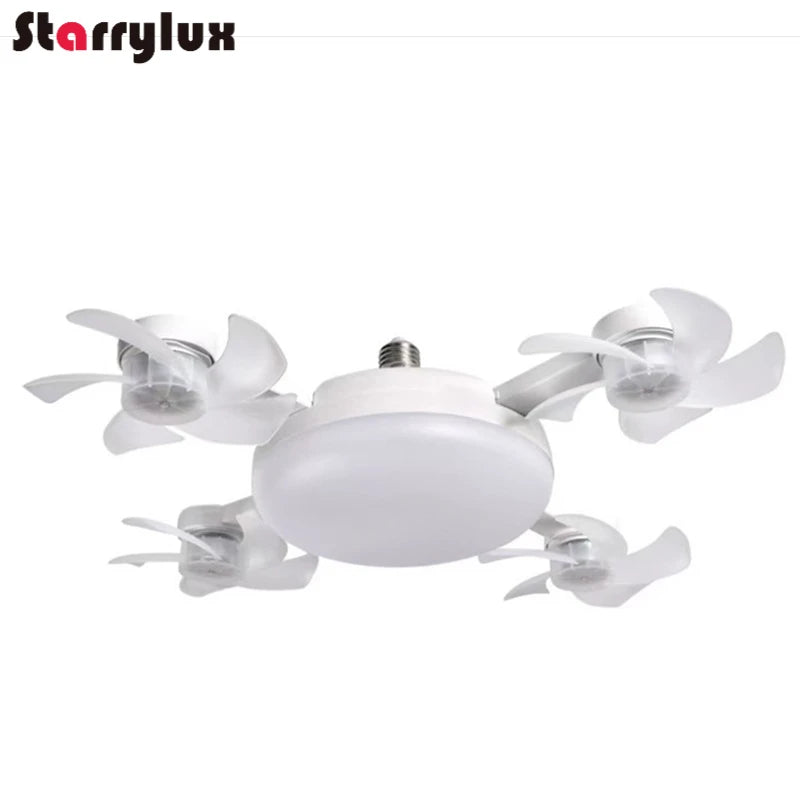 LED Smart Silent Fan Light with E27 Screw Creative 3/4/5 Head Remote-Controlled - Home Improvement - view 5