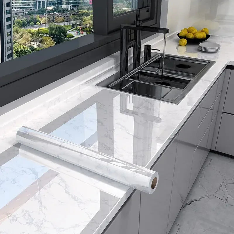 10M x 80CM Marble Self Adhesive Wallpaper Waterproof Oil Proof Kitchen Stickers - Home Improvement - view 6