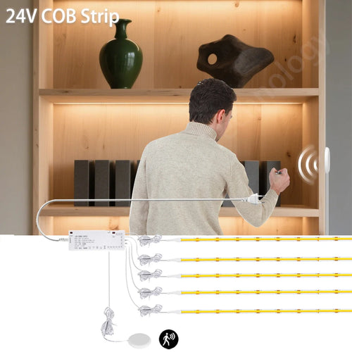 24V Ultra-Thin COB LED Tape Light 320LEDs/m with PIR Motion Control for Under Cabinet - Kitchen Faucet - view 2