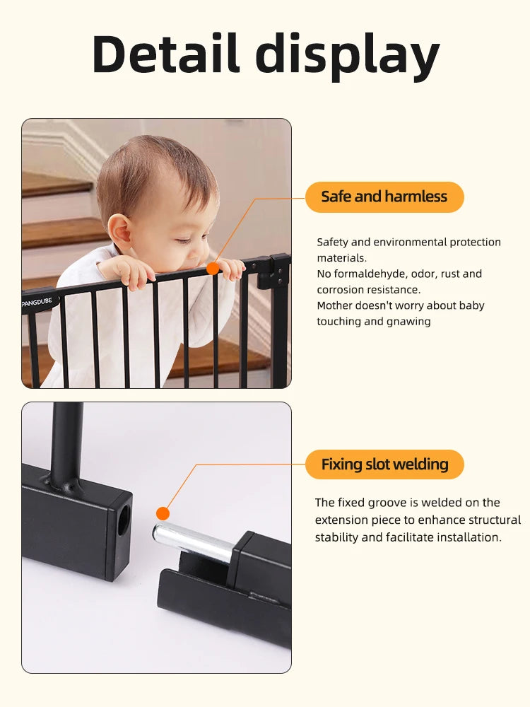 PANGDUBE Pressure Mounted Baby Gate No Drilling Safety Barrier for Stairs Door Child Dog - Safety Gate - view 3