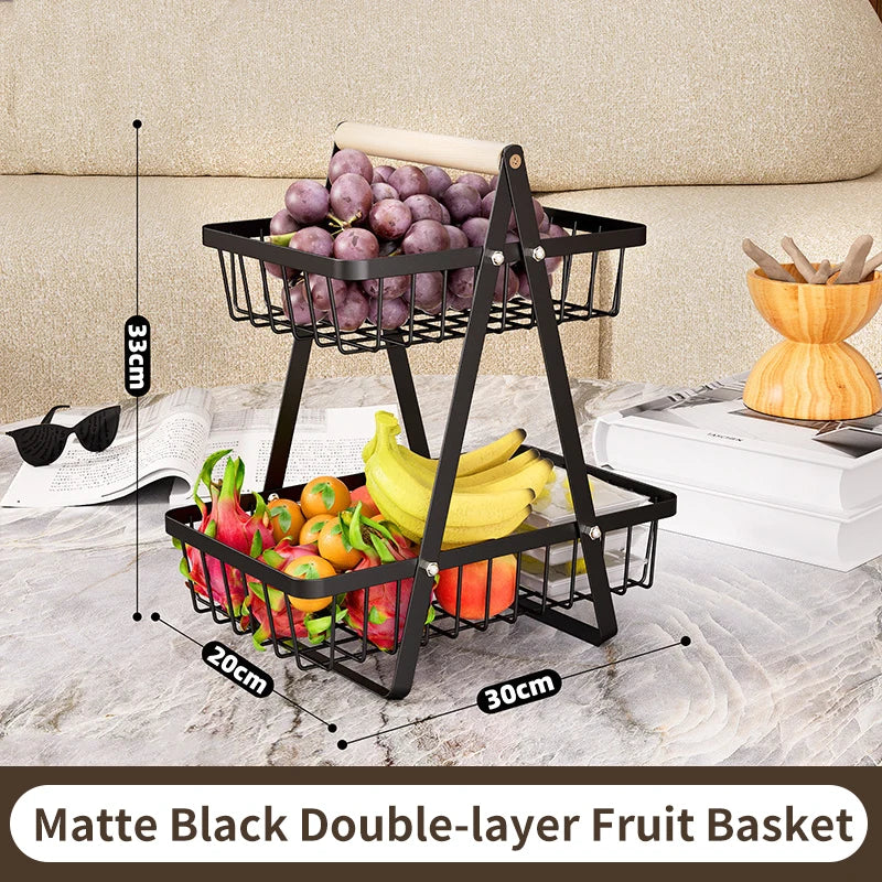 Multifunctional 2-Layers 3-Layers Fruit Basket Kitchen Living Room Dry Fruit Snacks - Cabinet Organizer - view 8