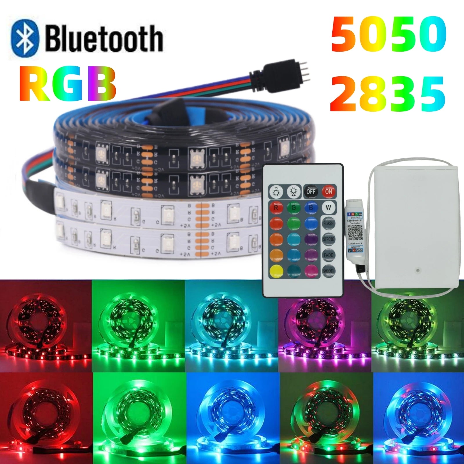 3AA Battery 5V RGB LED Strip 2835 5050SMD Bluetooth Flexible Lamp Tape Ribbon DIY - Kitchen Faucet