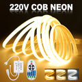 Dimmable 220V COB Neon LED Strip Light 23Key IR Remote Control EU UK AU - LED Strip Light
