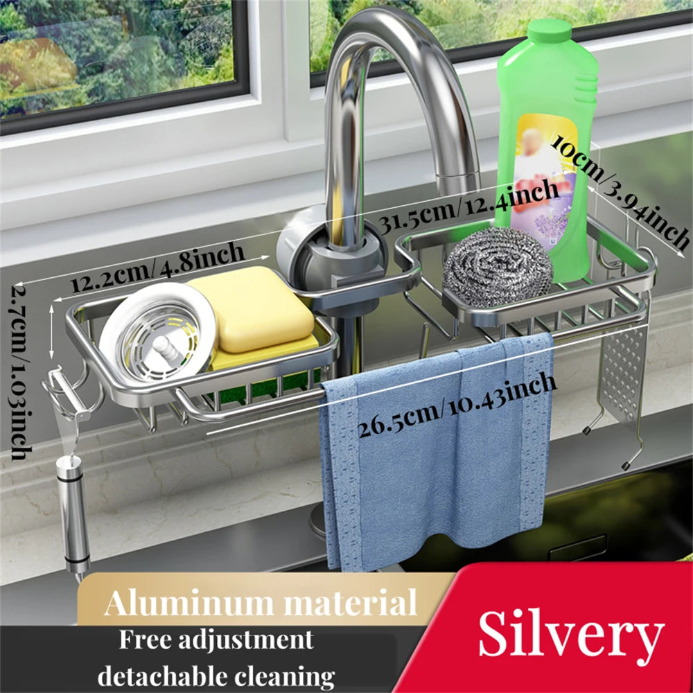 Kitchen Supplies Storage Rack Non Perforated Dishwashing Supplies Sponge Bidirectional - Storage Shelf - view 7