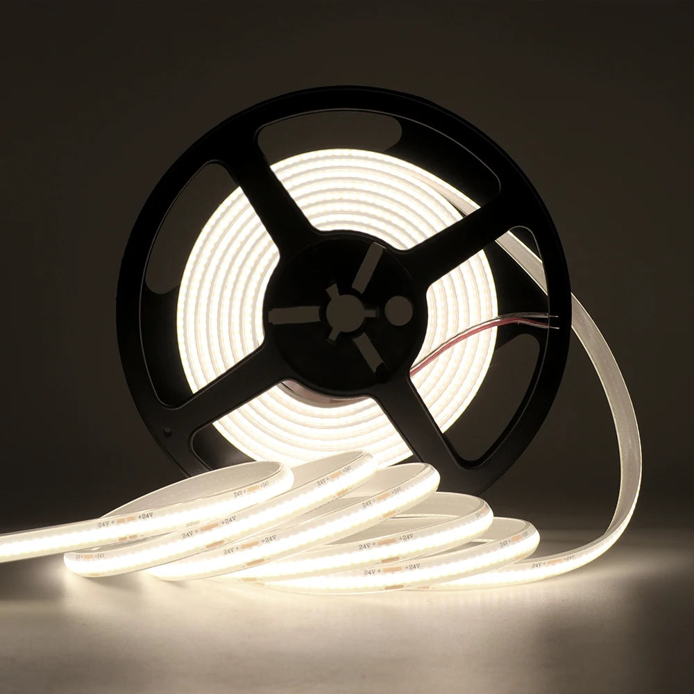 1-20M IP68 Waterproof COB LED Strip 12V 24V 320LEDs/M RA90 Flexible Light Bar Kitchen - LED Strip Light - view 8