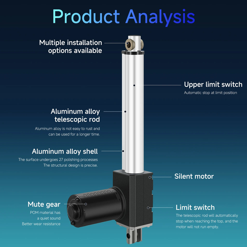 Telescopic Linear Actuator Industrial Grade High Thrust 6000N12V/24V DC Electric - Home Improvement - view 3