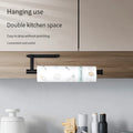 Stainless Steel Silver / Black Paper Towel Wipe Hanging Rack Can Store Cling Film - Storage Shelf