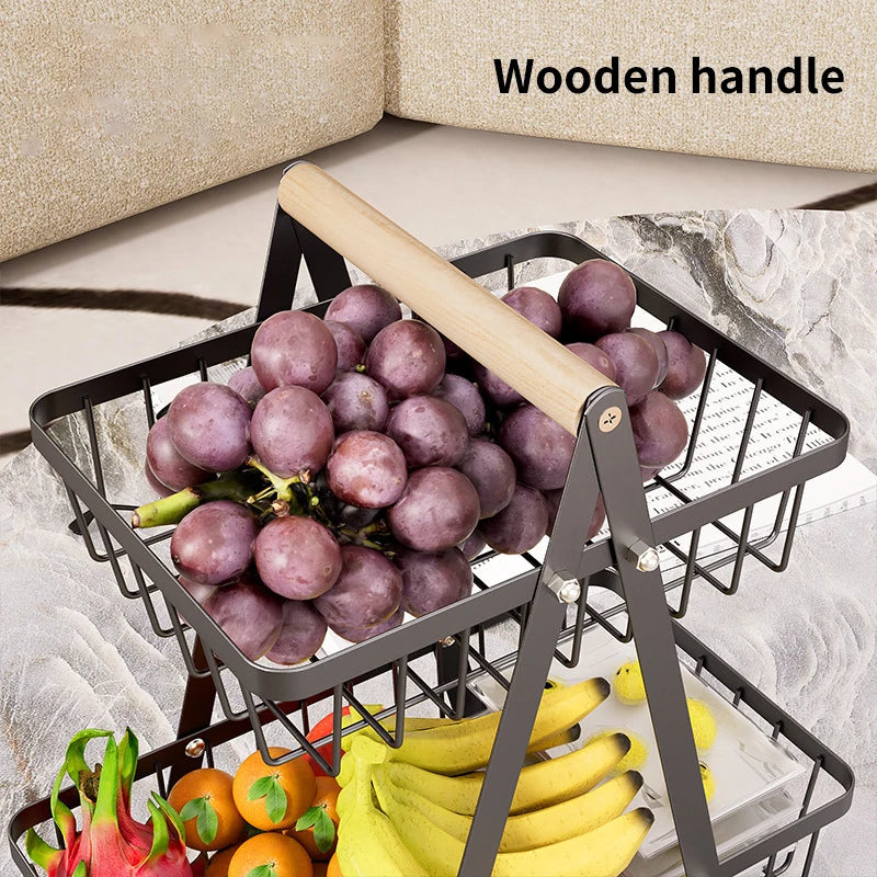 Multifunctional 2-Layers 3-Layers Fruit Basket Kitchen Living Room Dry Fruit Snacks - Cabinet Organizer - view 3