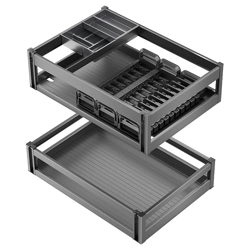 Pull Out Kitchen Cabinets Sliding Baskets Aluminum Large Organizer Rack for Closet - Cabinet Organizer - view 6