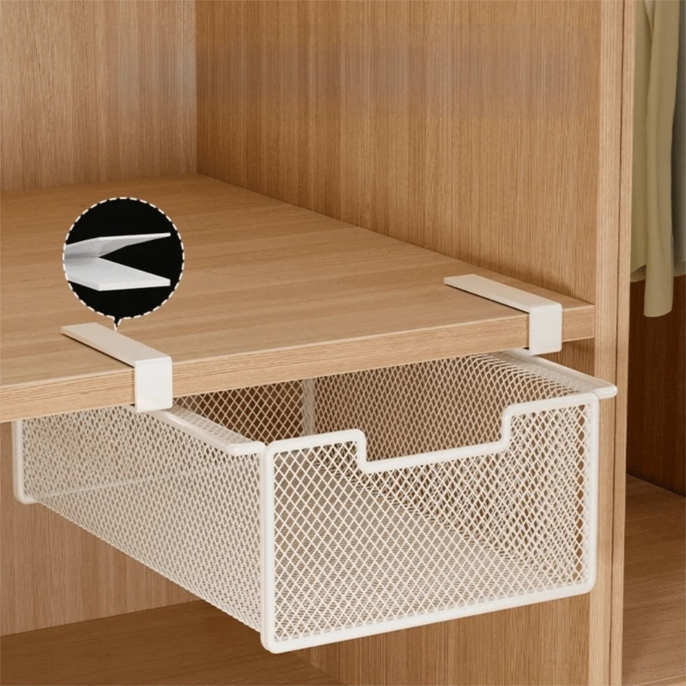 Large Capacity Underwear Storage Basket Pure Color Under Cabinet Hanging Organizer - Cabinet Organizer - view 2