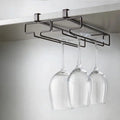 No Drilling Metal Wine Glass Holder - Stemware Rack for Under Cabinet Storage Kitchen - Cabinet Organizer