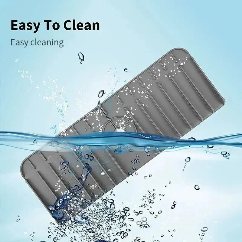 Silicone Faucet Mat Dish Soap Sponge Holder Sink Kitchen Countertop Drying Mat - Kitchen Faucet - view 4