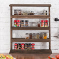 Wood Spice Rack Wall Mount, Wooden Spice Rack Holder, Seasoning Rack, Countertop or Wall - Storage Shelf