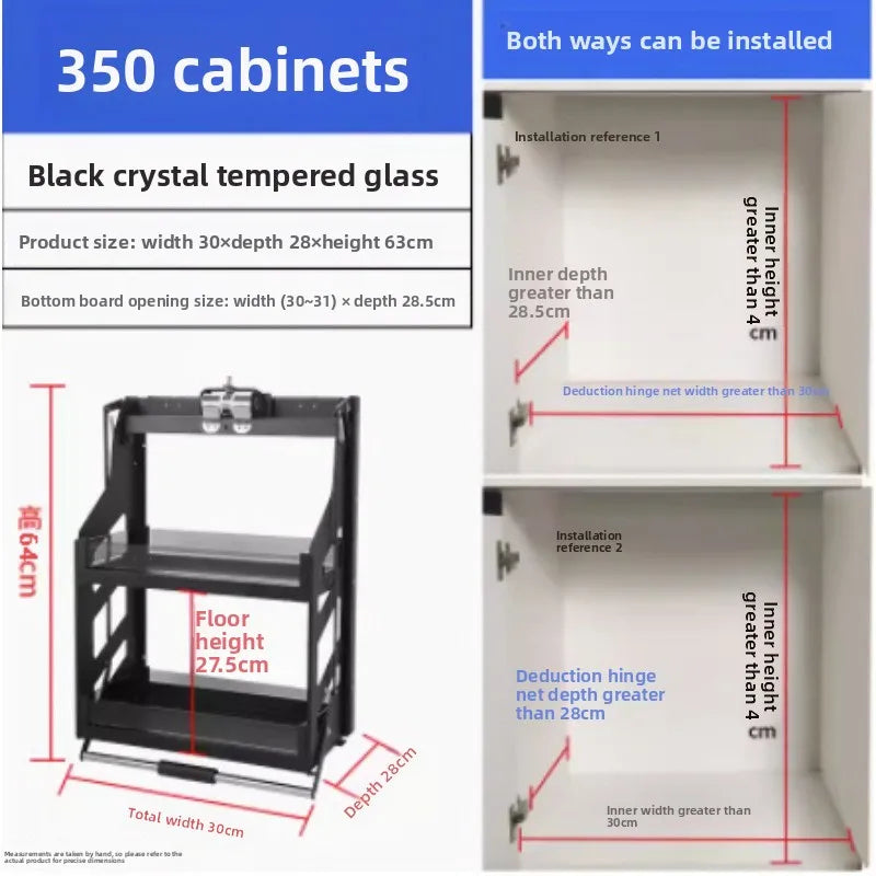 Kitchen wall cabinet lifting pull-out basket cabinet top wall cabinet vertical - Cabinet Organizer - view 5
