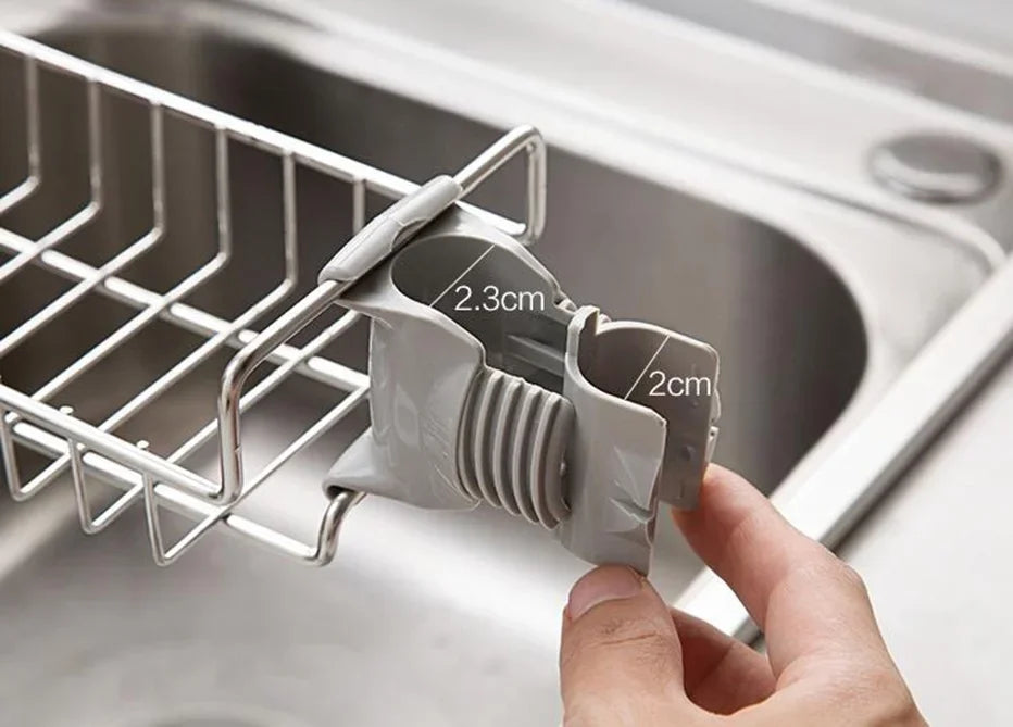 Kitchen Storage Tools Stainless Steel Rag Drain Rack Adjustable Water-saving Storage - Storage Shelf - view 6