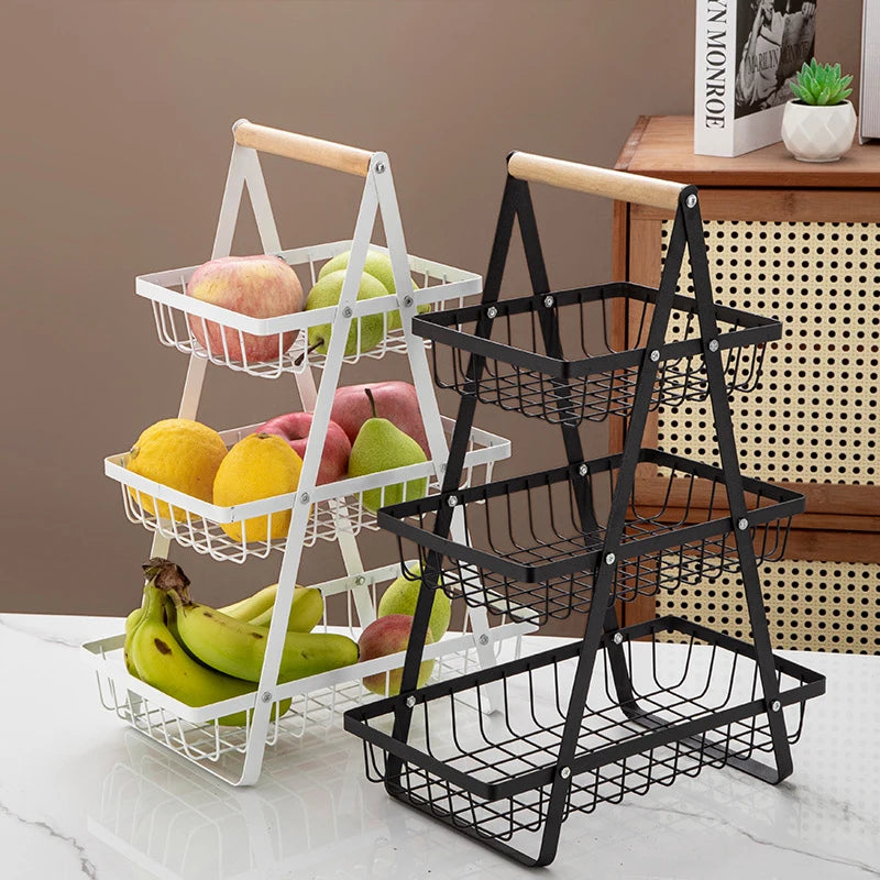 Multifunctional 2-Layers 3-Layers Fruit Basket Kitchen Living Room Dry Fruit Snacks - Cabinet Organizer - view 2